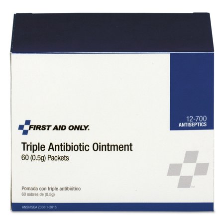 FIRST AID ONLY Triple Antibiotic Ointment, 0.5 g Packet, 60/Box 12-700